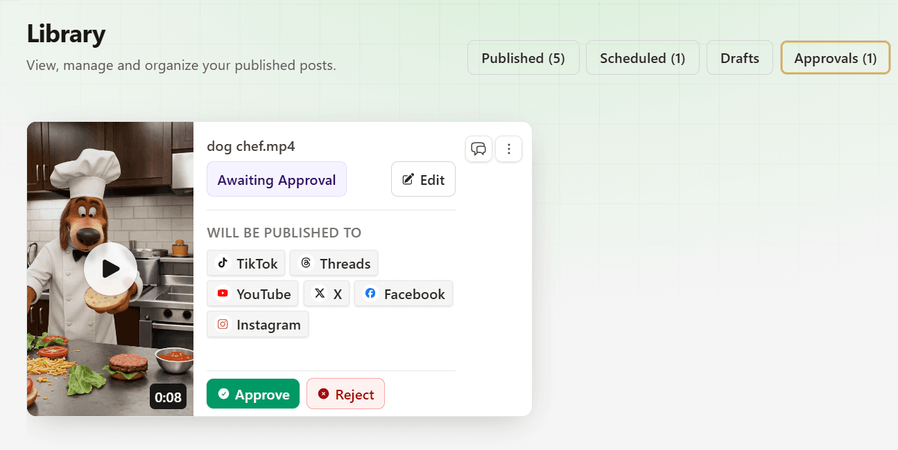 Approval workflow for publish jobs in Hivra