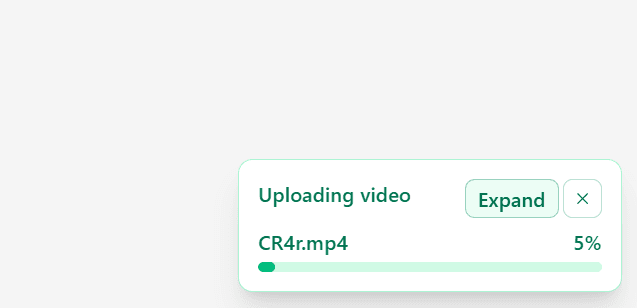 Background upload continuing in the Hivra Composer