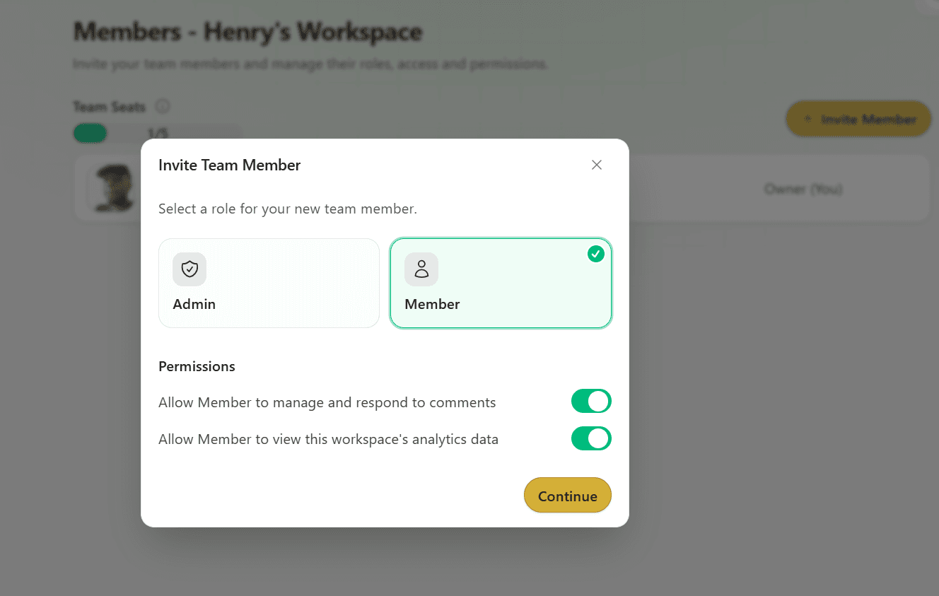Inviting team members to a Hivra workspace