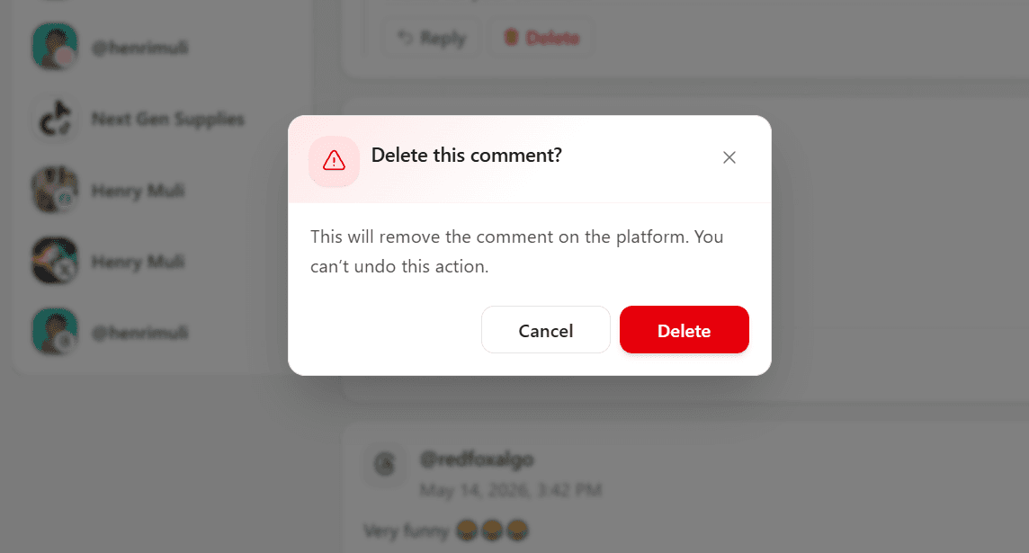Managing comments in the Hivra Engagement inbox
